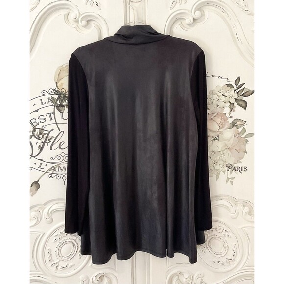 Vince Camuto Black Open Front Lightweight Cardigan Top, Size S - Picture 6 of 11